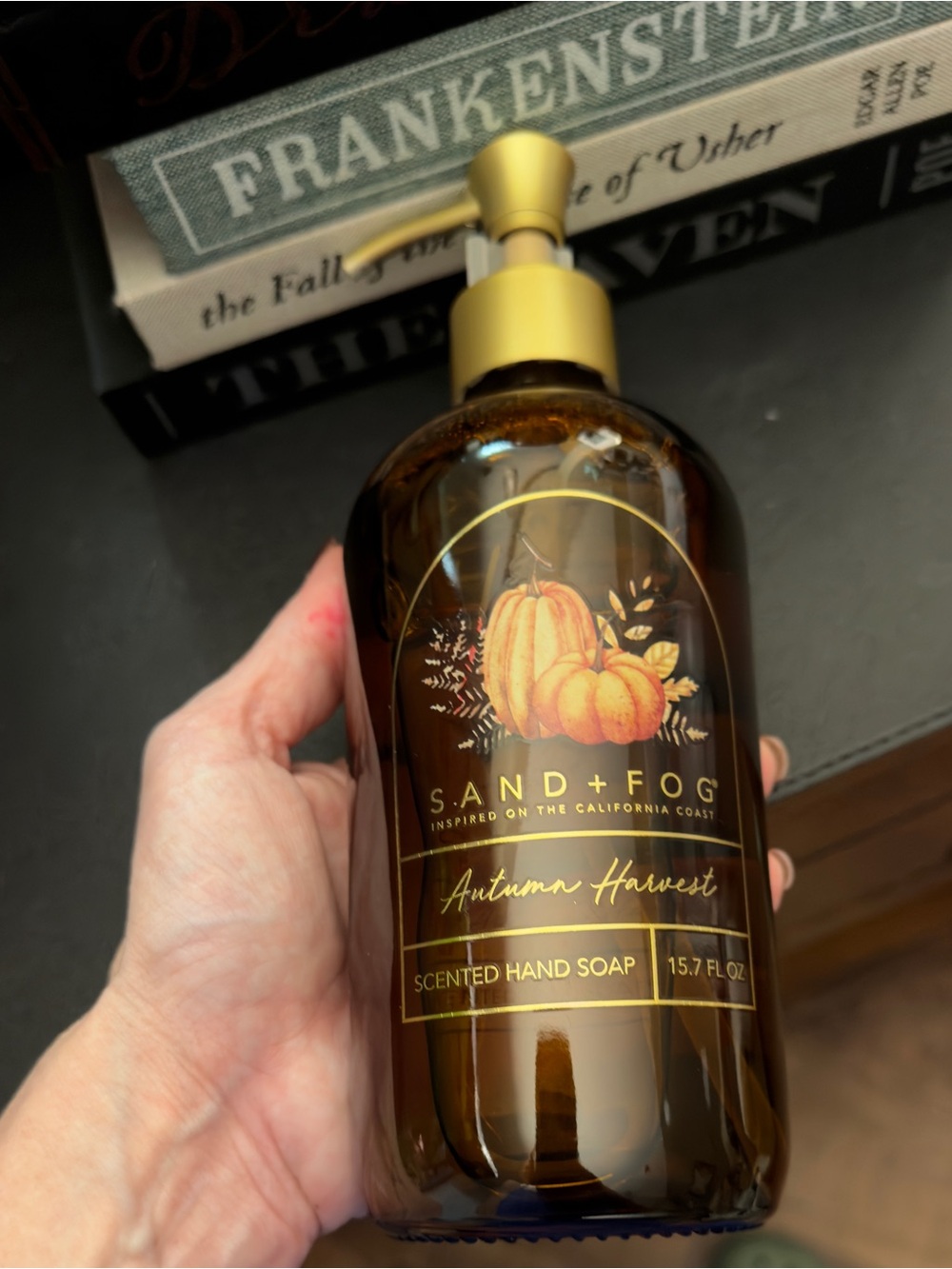 Sand + Fog Autumn Harvest Scented Hand Soap — Amber Bottle